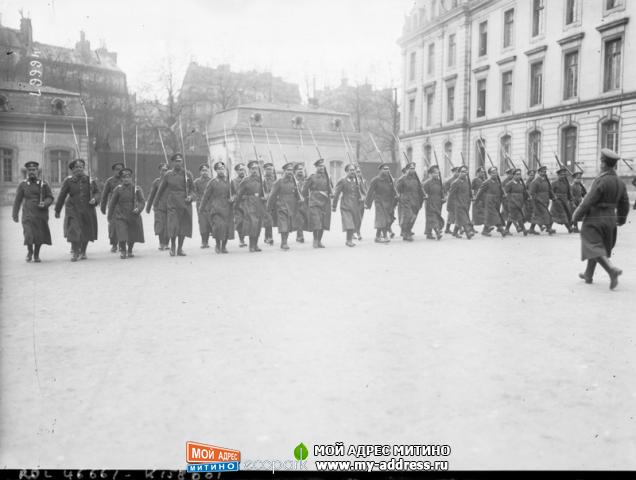 Русский Экспедиционный Корпус во Франции - 1916 год - на плацу