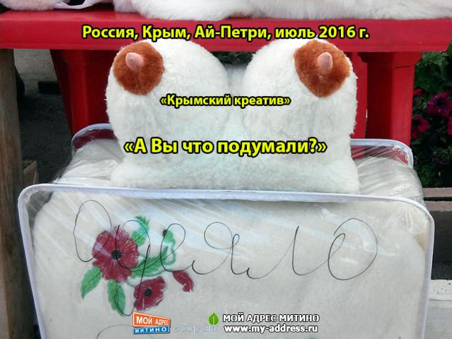 «А Вы что подумали?» - «Крымский креатив» Россия, Крым, Ай-Петри, июль 2016 г.