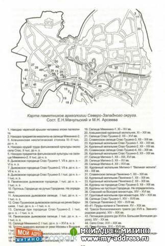 Перечень объектов археологического наследия Митино
